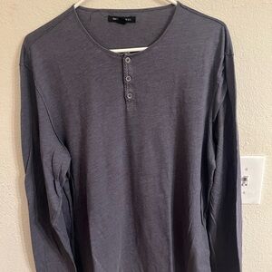 John Varvatos Charcoal Long Sleeve Henley